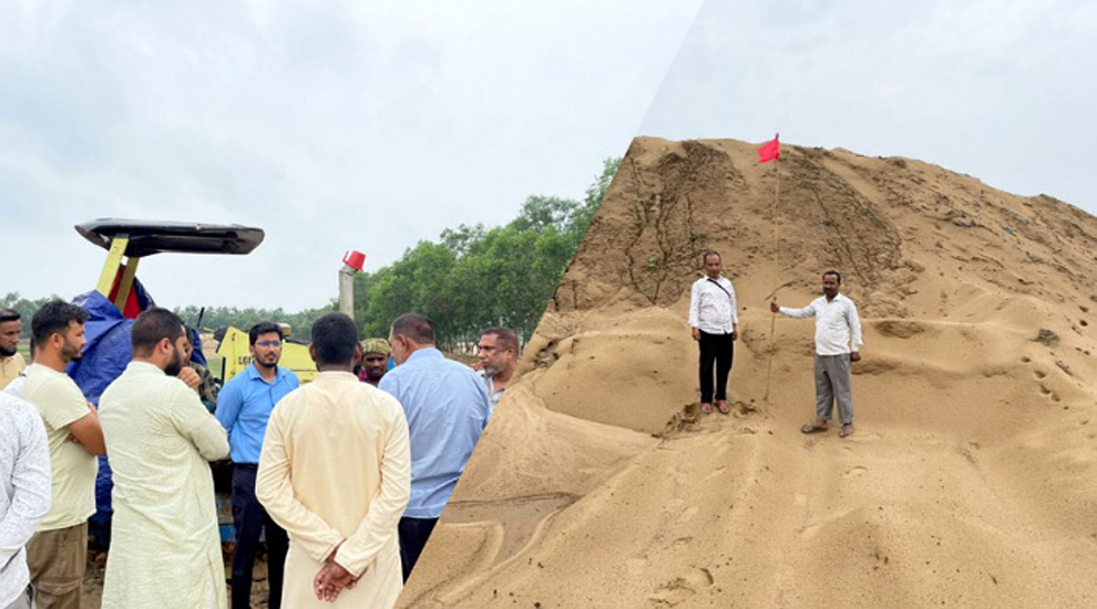 কুলাউড়ায় ৪০ লাখ টাকার অবৈধ বালু জ ব্দ